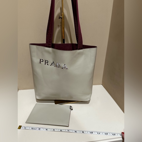 Prada Vitello Vintage Shopping Tote and Pouch - Picture 9 of 12